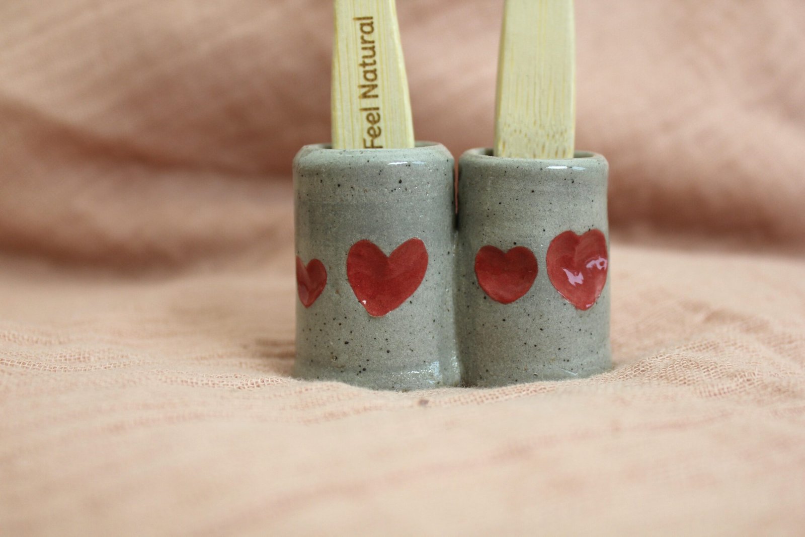 Double porte brosse à dents Coeur